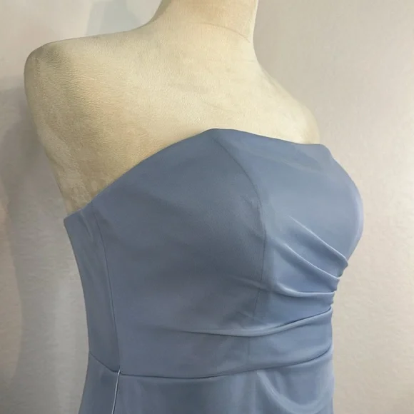 Azazie Dusty Blue Maxi Dress Gown Size A8 NWT - Picture 10 of 16